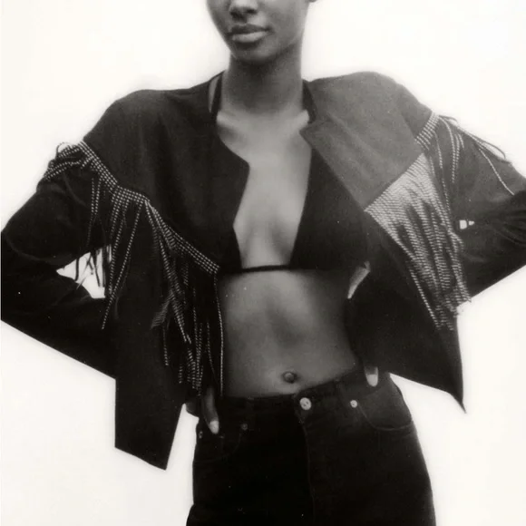 Zara Jackets Coats Zara Sparkly Fringe Faux Suede Jacket